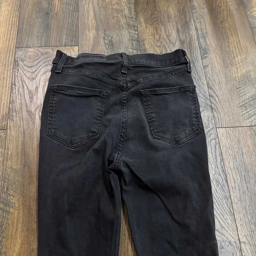 Rag & Bone Skinny Jeans Black Edgy Moto Zip High Rise Size 27 Grunge Emo Biker